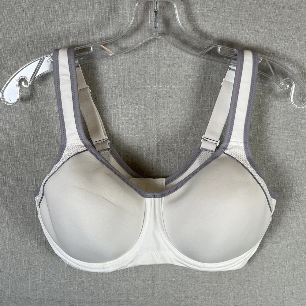 Wacoal 853302 Lindsey Sport Contour Underwire Bra Size 36DD White Purple